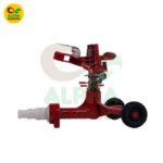 Metal impact sprinkler with wheels for lawn, garden and agricultural irrigation