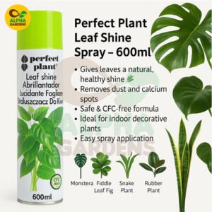 Perfect Plant Leaf Shiner spray for indoor plants providing natural glossy shine, dust protection, and healthy foliage